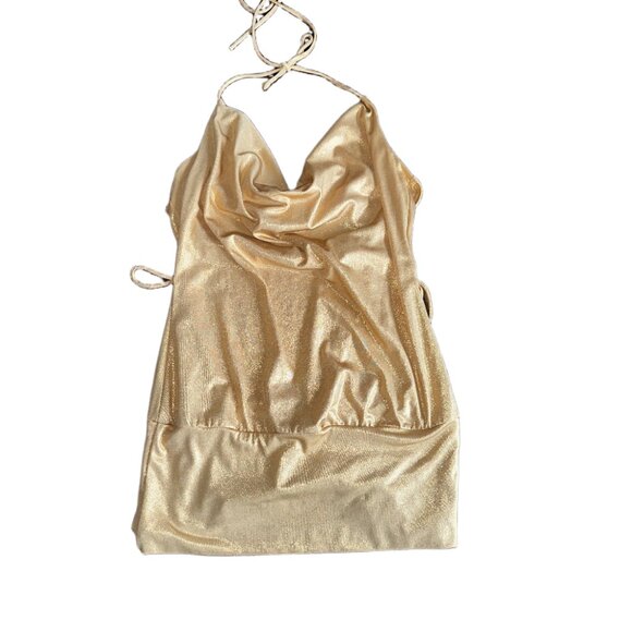Forever 21 Dresses & Skirts - Slinky Gold Cowl dress
